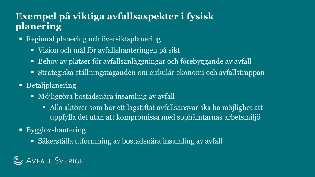 exempel p viktiga avfallsaspekter i fysisk