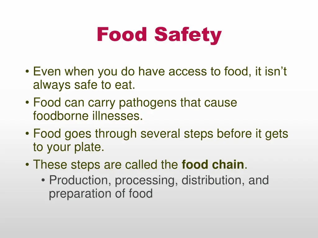 food safety