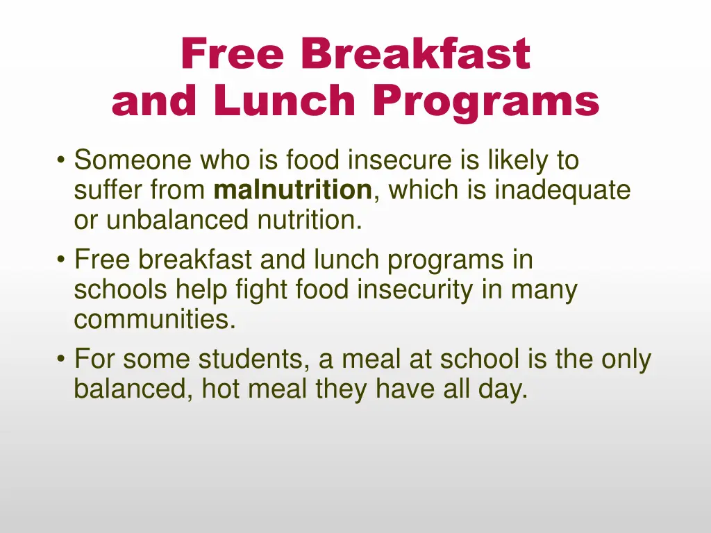 free breakfast and lunch programs