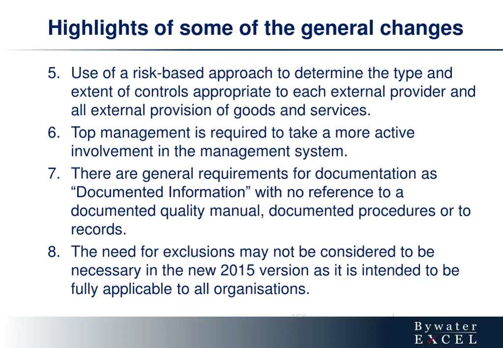 highlights of some of the general changes 1