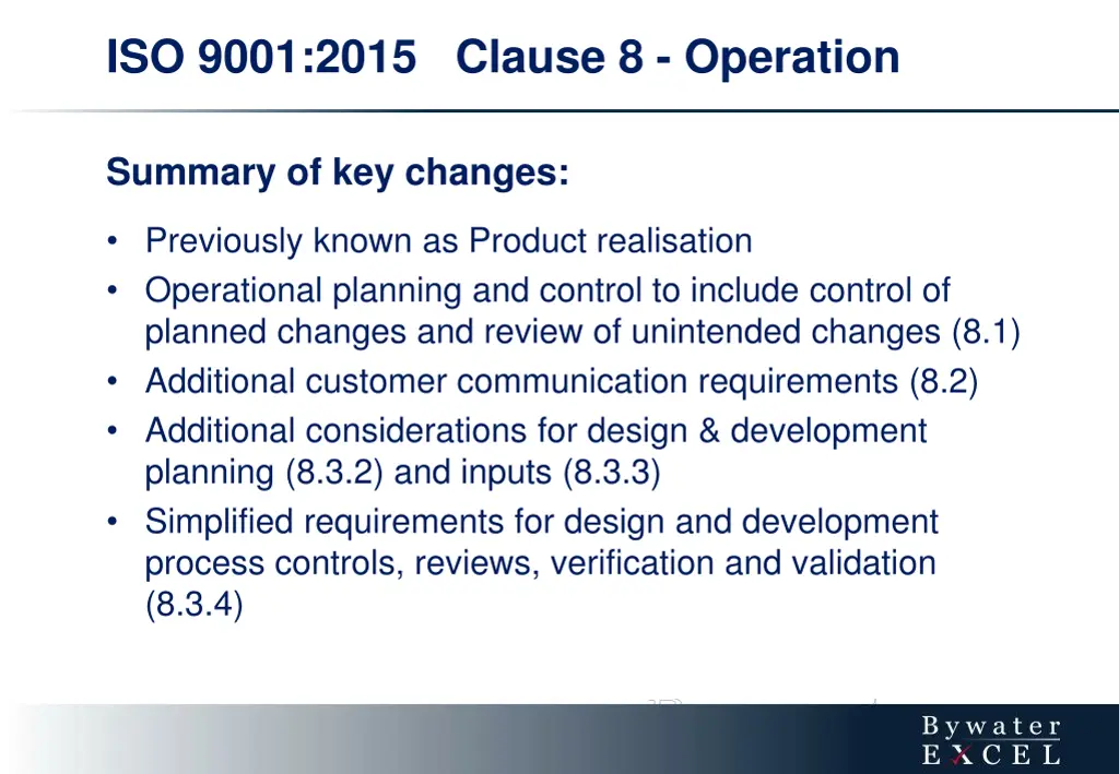 iso 9001 2015 clause 8 operation