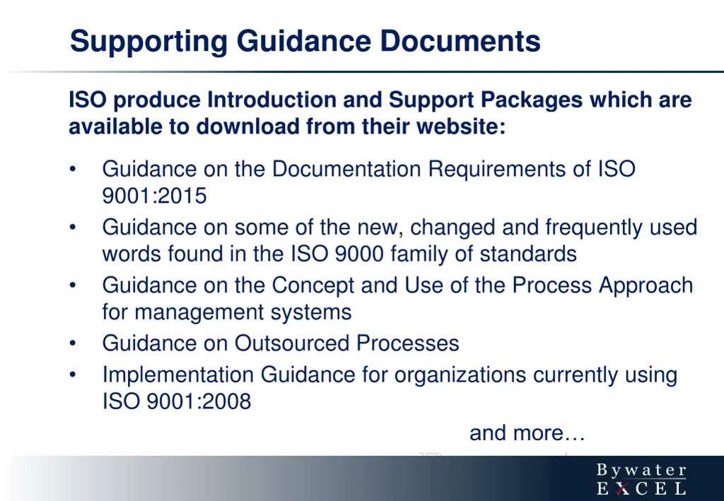 supporting guidance documents