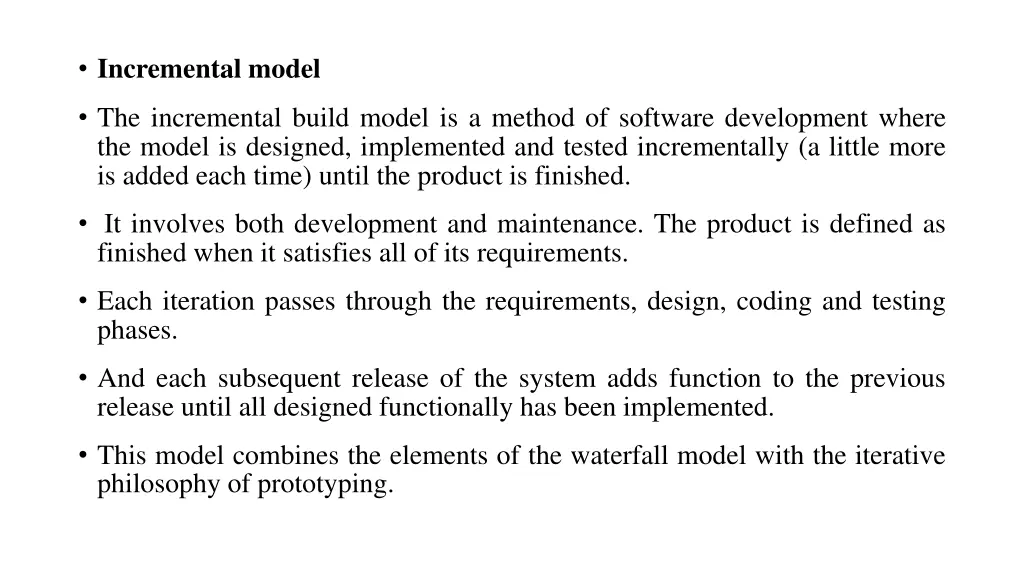 incremental model