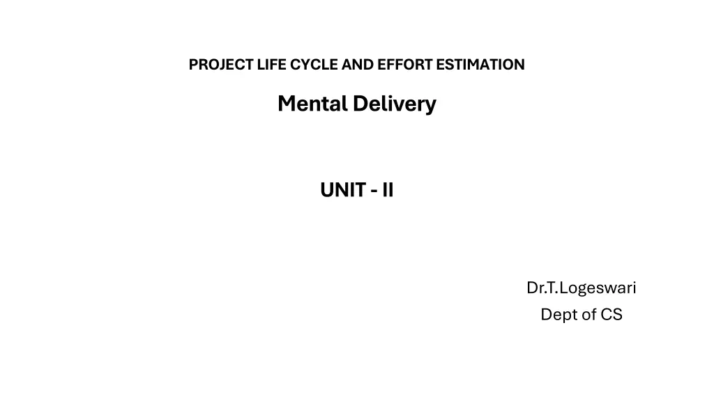 project life cycle and effort estimation 2