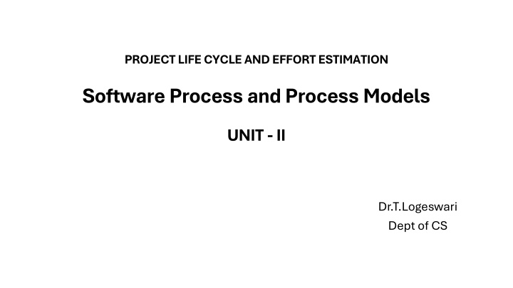 project life cycle and effort estimation