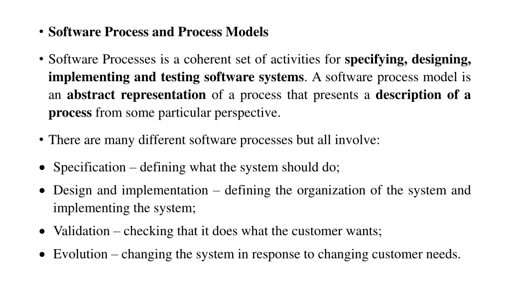 software process and process models