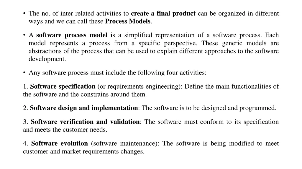 the no of inter related activities to create