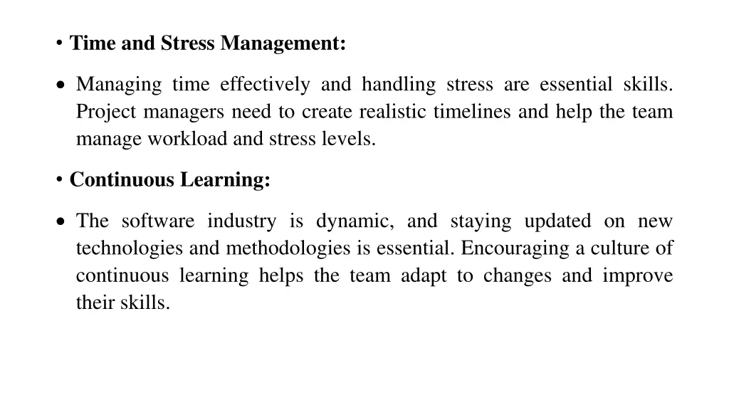 time and stress management