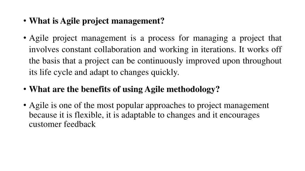 what is agile project management