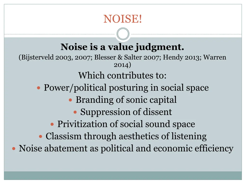 noise