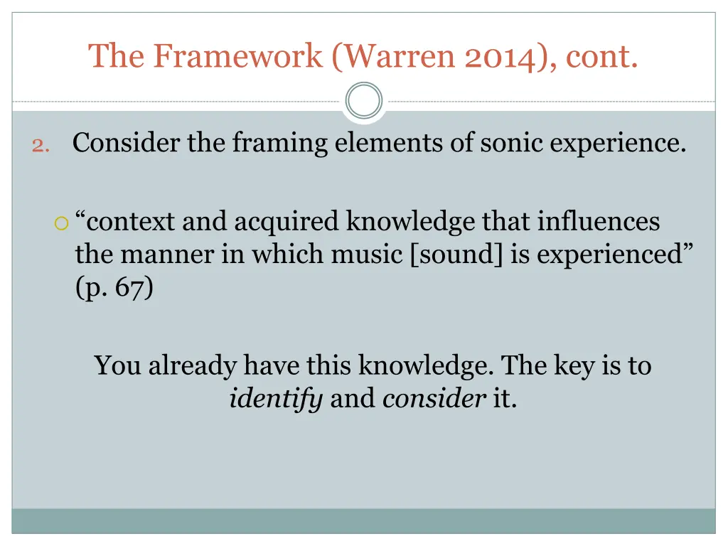 the framework warren 2014 cont