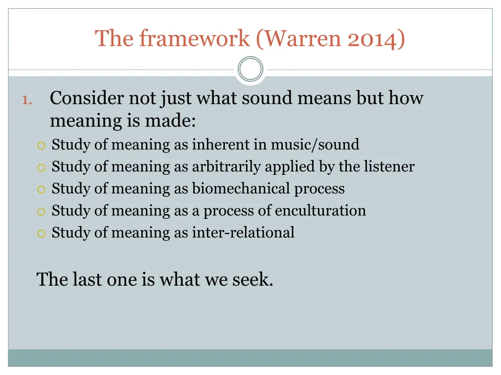 the framework warren 2014