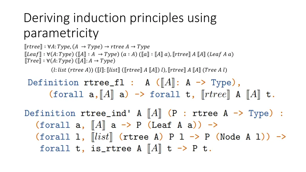 deriving induction principles using parametricity 4