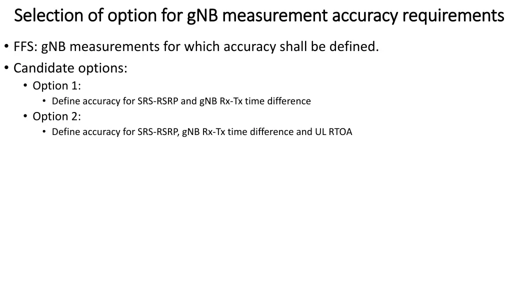 selection of option for selection of option