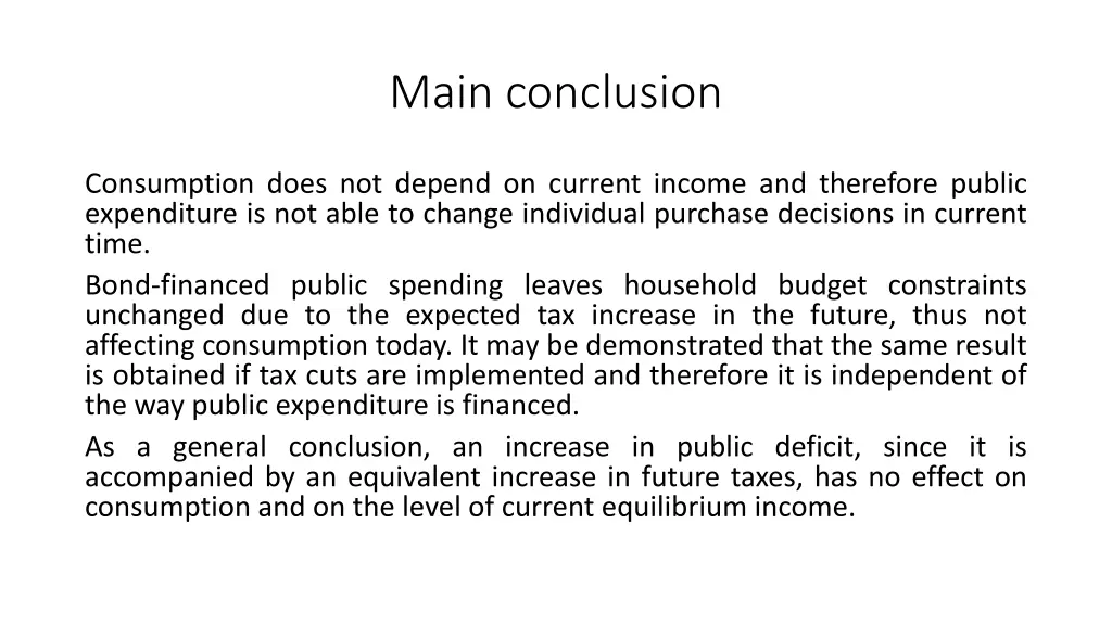 main conclusion