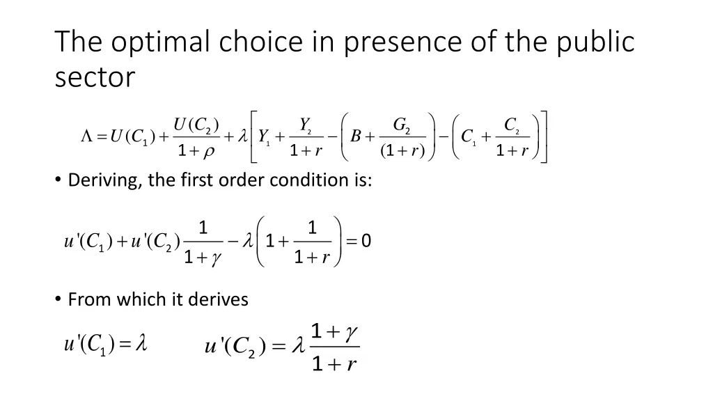 the optimal choice in presence of the public