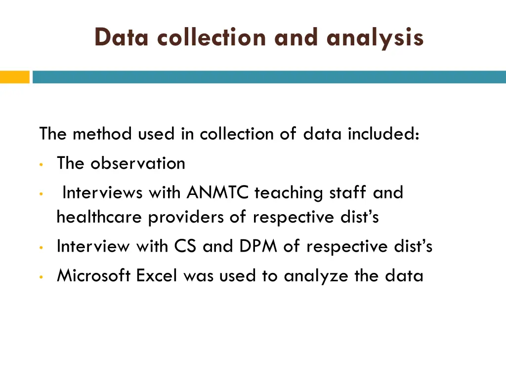data collection and analysis