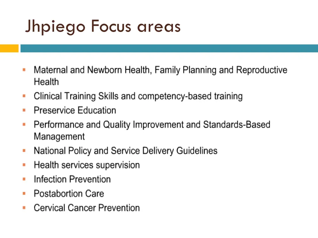 jhpiego focus areas