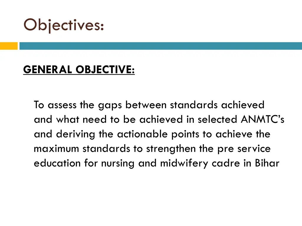 objectives