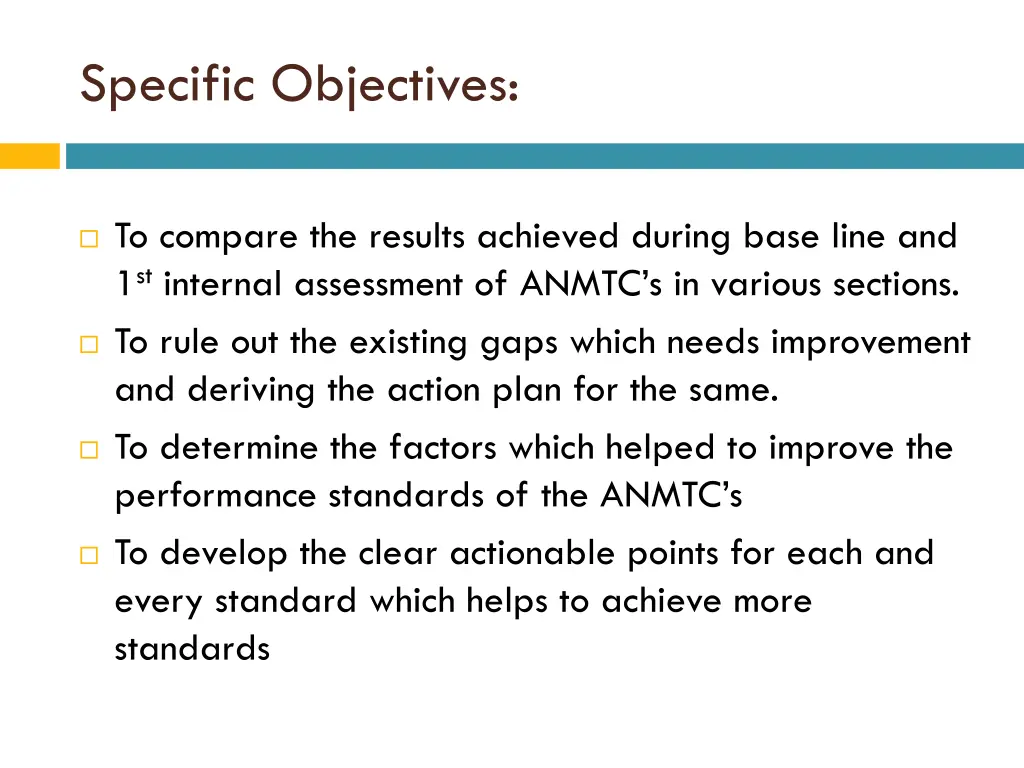 specific objectives