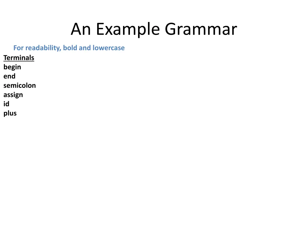 an example grammar 2