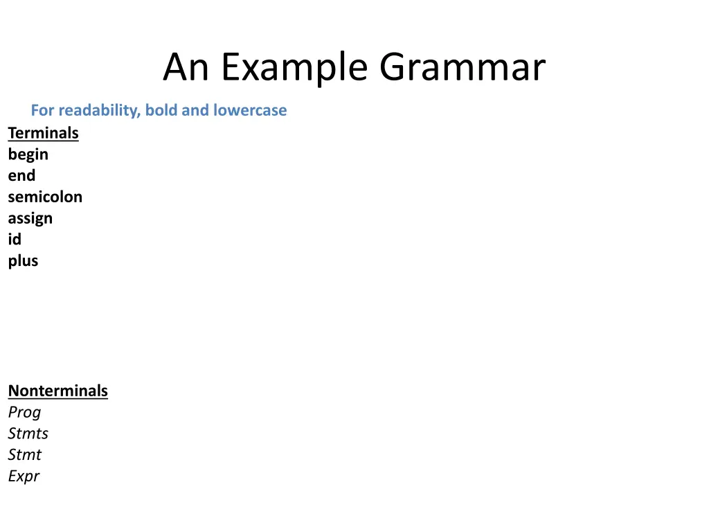an example grammar 8