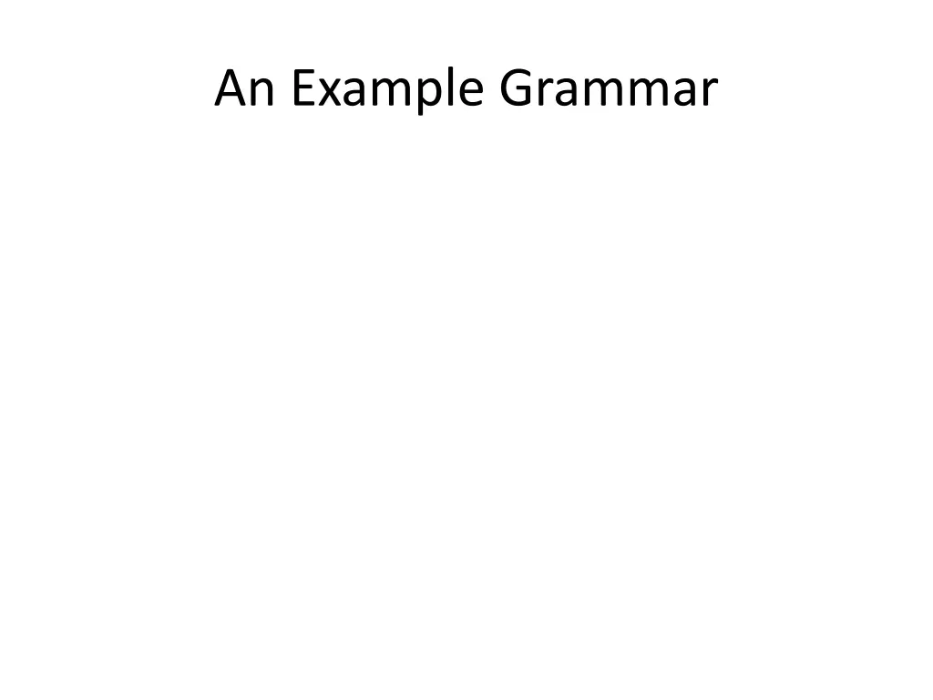 an example grammar
