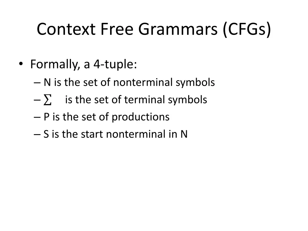 context free grammars cfgs 1