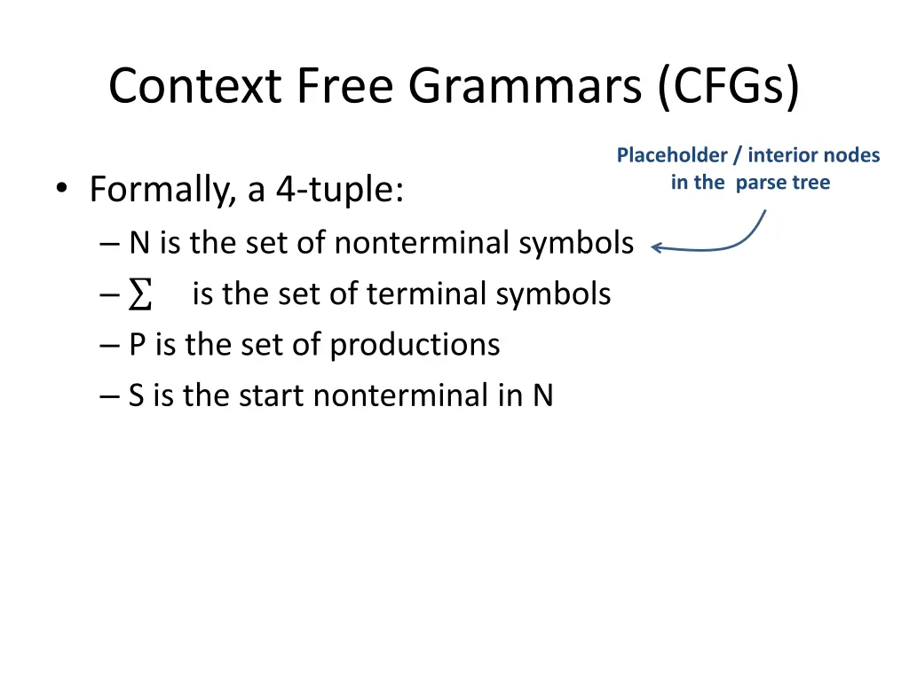 context free grammars cfgs 2