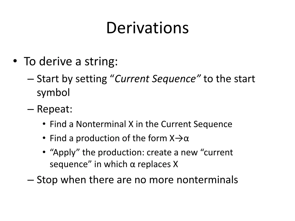 derivations