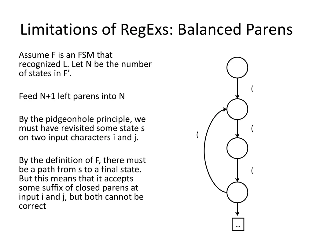 limitations of regexs balanced parens