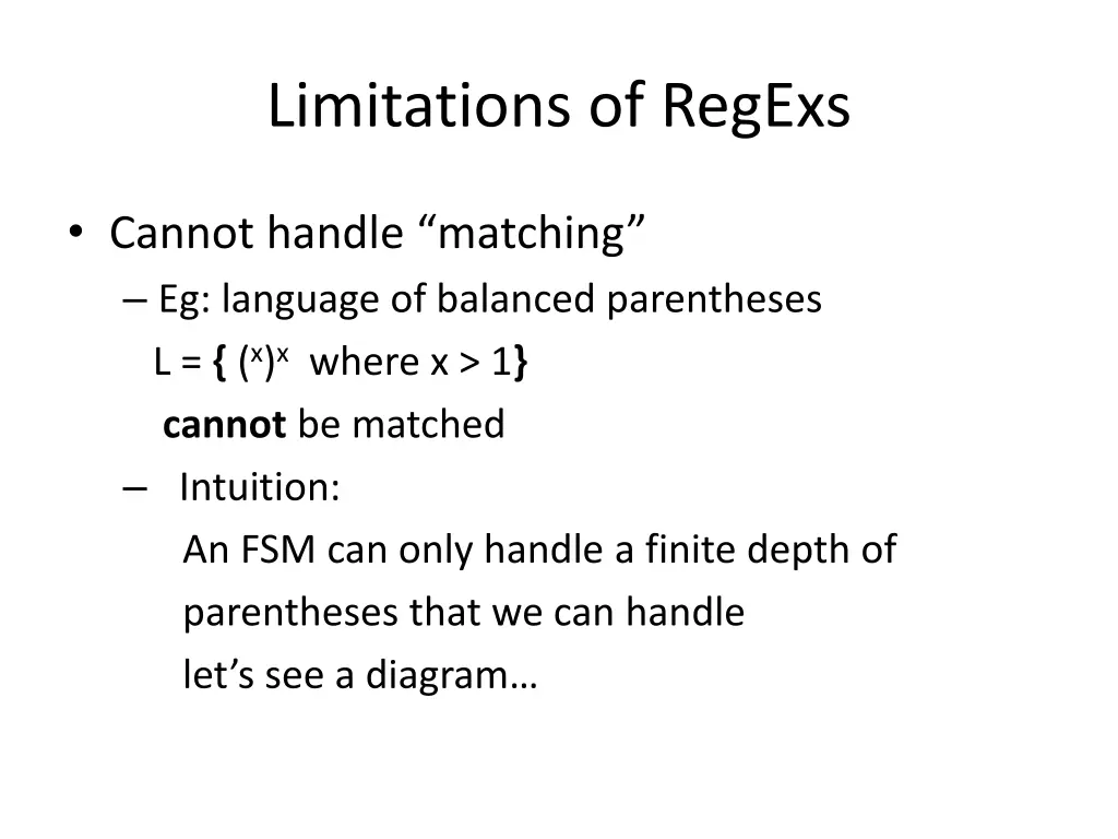 limitations of regexs