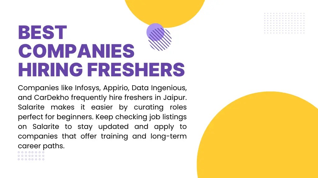 best companies hiring freshers companies like