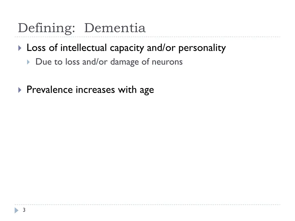 defining dementia