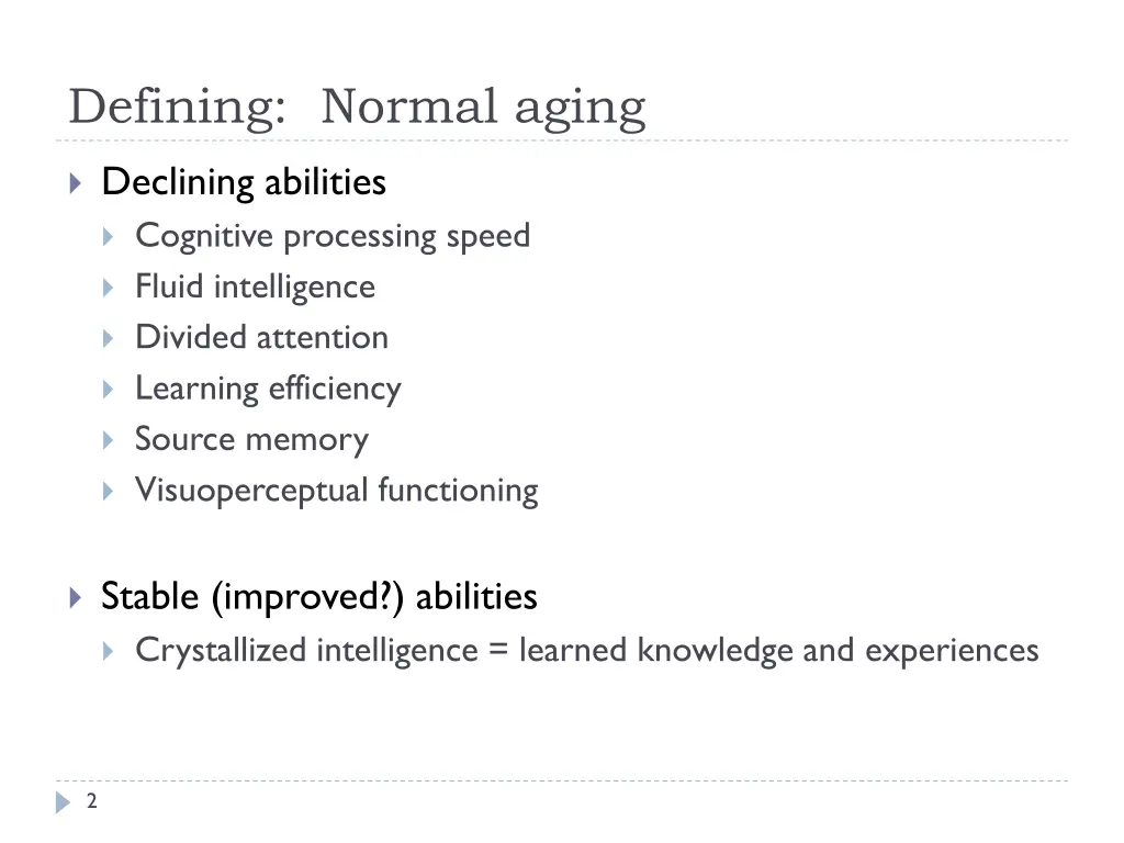 defining normal aging