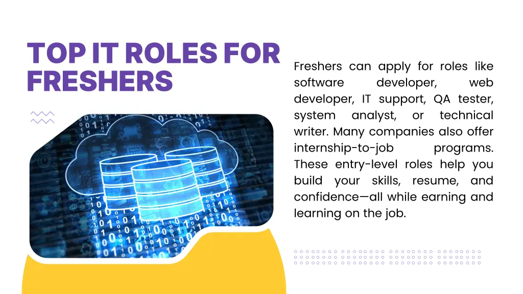 top it roles for freshers