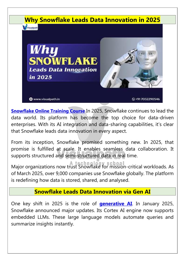 why snowflake leads data innovation in 2025