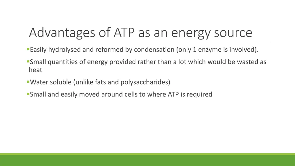 advantages of atp as an energy source