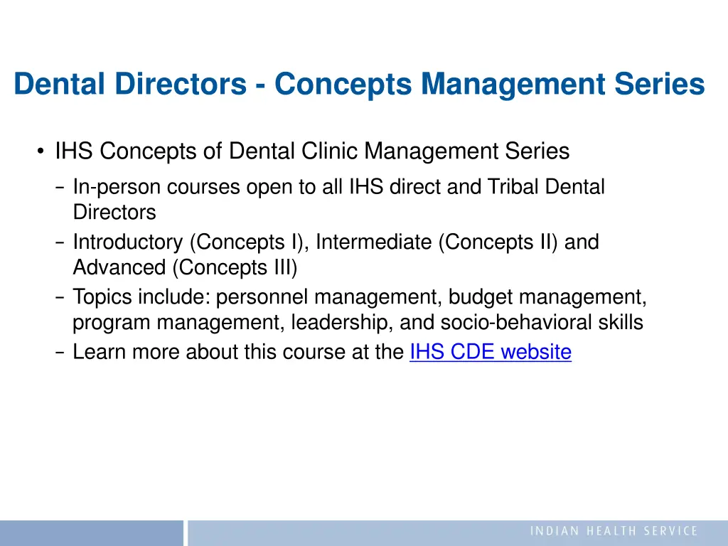 dental directors concepts management series