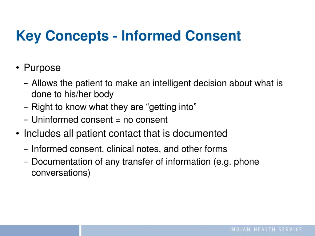 key concepts informed consent