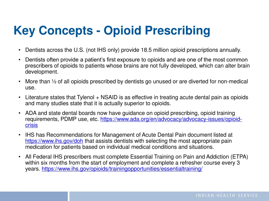 key concepts opioid prescribing