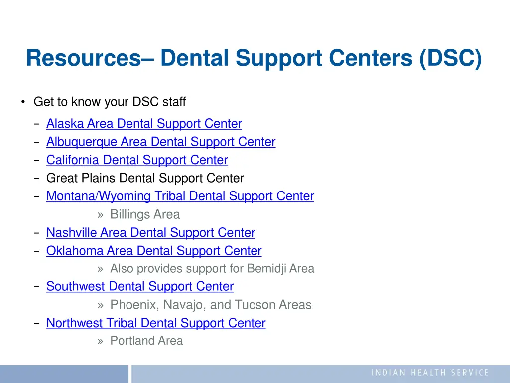 resources dental support centers dsc