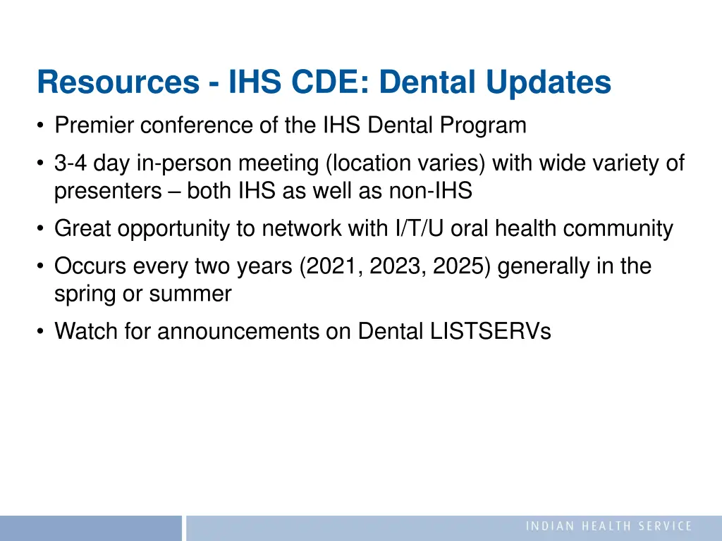 resources ihs cde dental updates premier