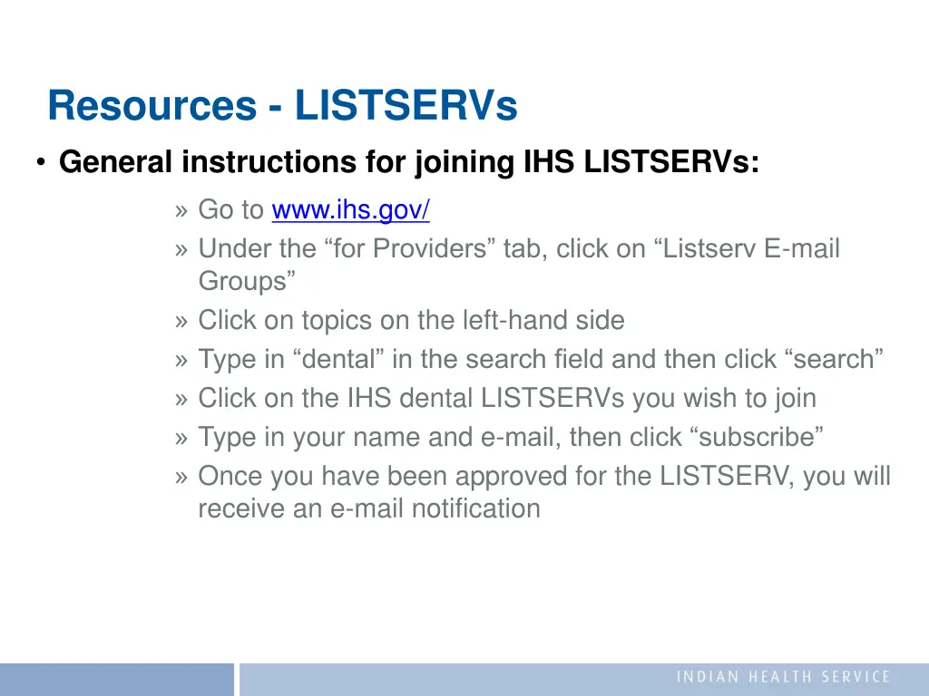 resources listservs general instructions