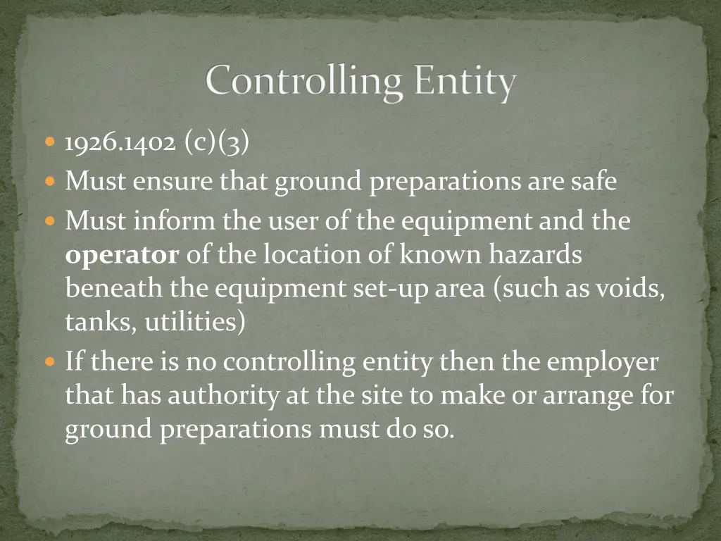 controlling entity