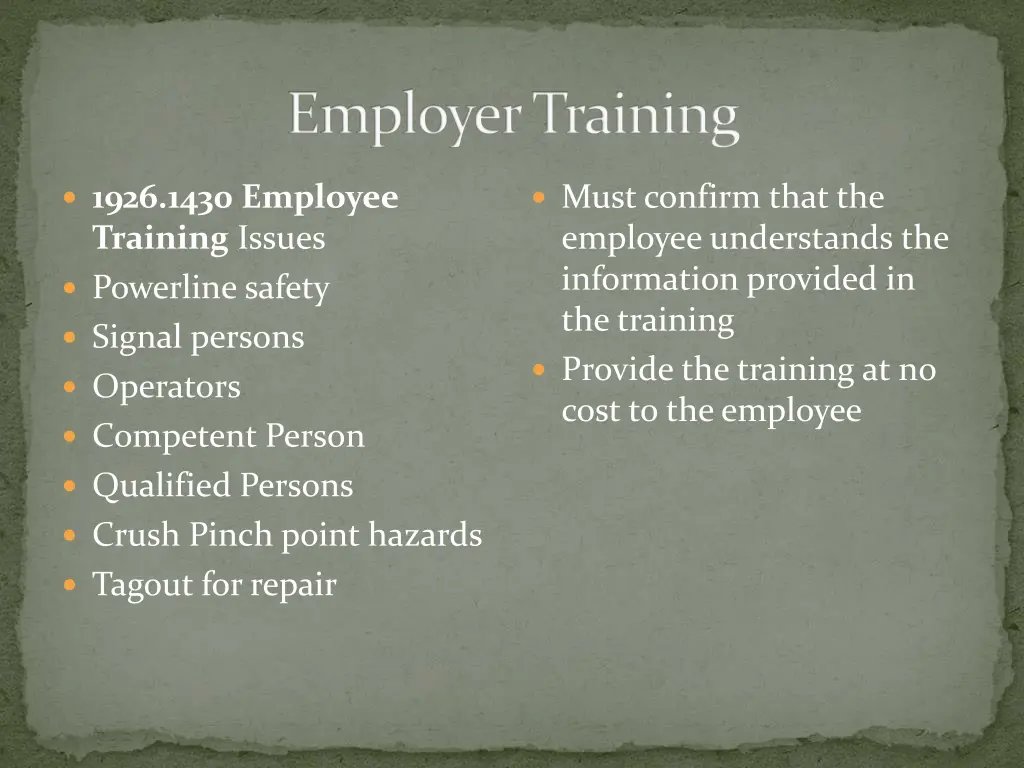 employer training