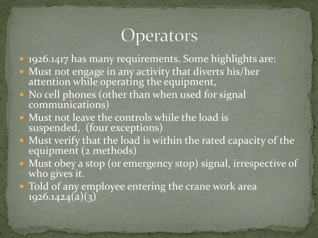 operators