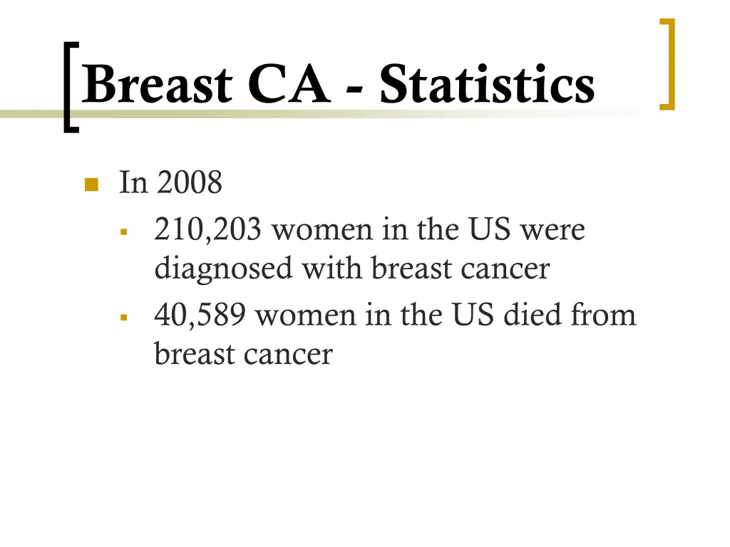 breast ca statistics
