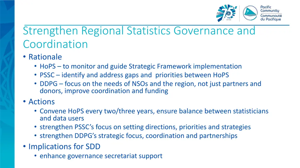 strengthen regional statistics governance