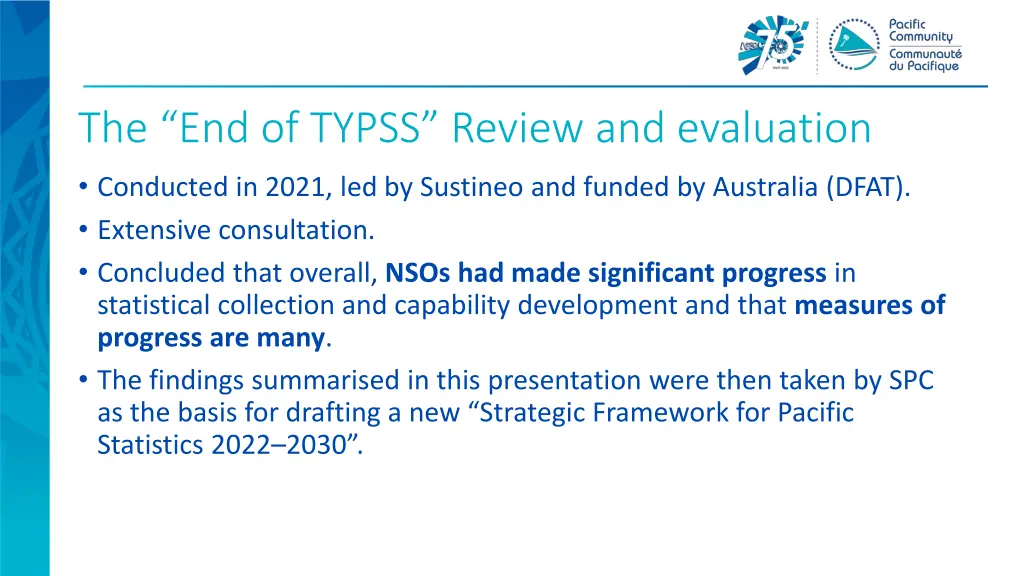 the end of typss review and evaluation